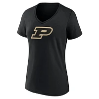 Women's Fanatics Black Purdue Boilermakers Logo V-Neck T-Shirt
