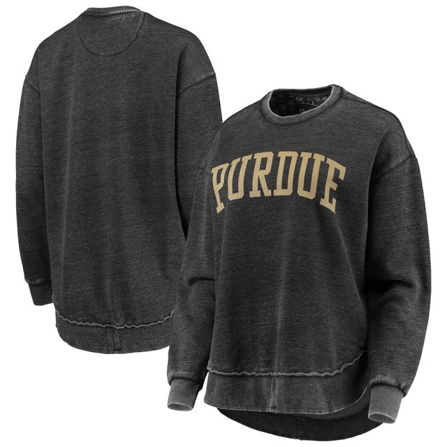Sweat-shirt à enfiler noir Purdue Boilermakers pour femmes, délavé vintage