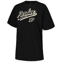 Women's Pro Standard Black Purdue Boilermakers Script Tail Oversized Boyfriend T-Shirt