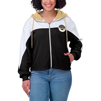 Women's WEAR by Erin Andrews Black Purdue Boilermakers Color-Block Full-Zip Hoodie