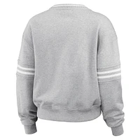 Women's WEAR by Erin Andrews Heather Gray Purdue Boilermakers Classic Stripe Pullover Sweater