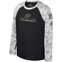 Youth Colosseum Black/Camo Purdue Boilermakers OHT Military Appreciation Dark Star Raglan Long Sleeve T-Shirt