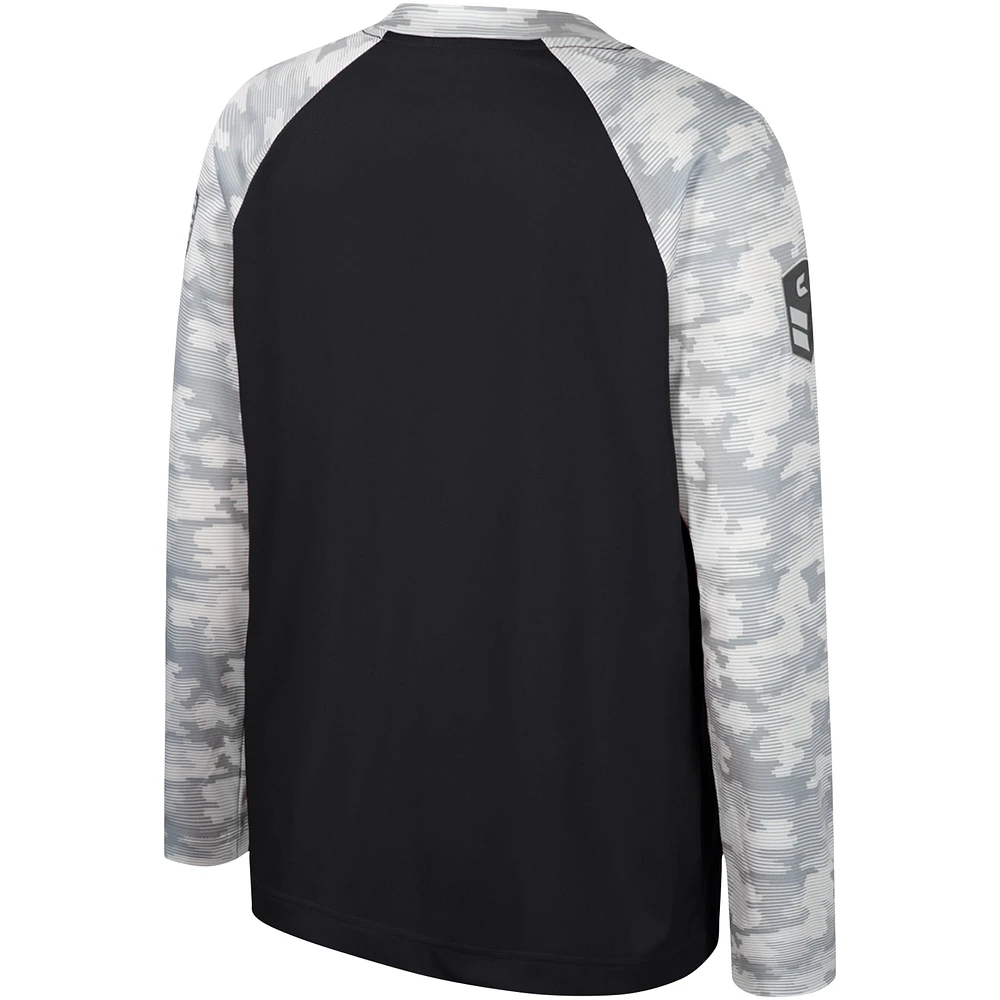 Youth Colosseum Black/Camo Purdue Boilermakers OHT Military Appreciation Dark Star Raglan Long Sleeve T-Shirt