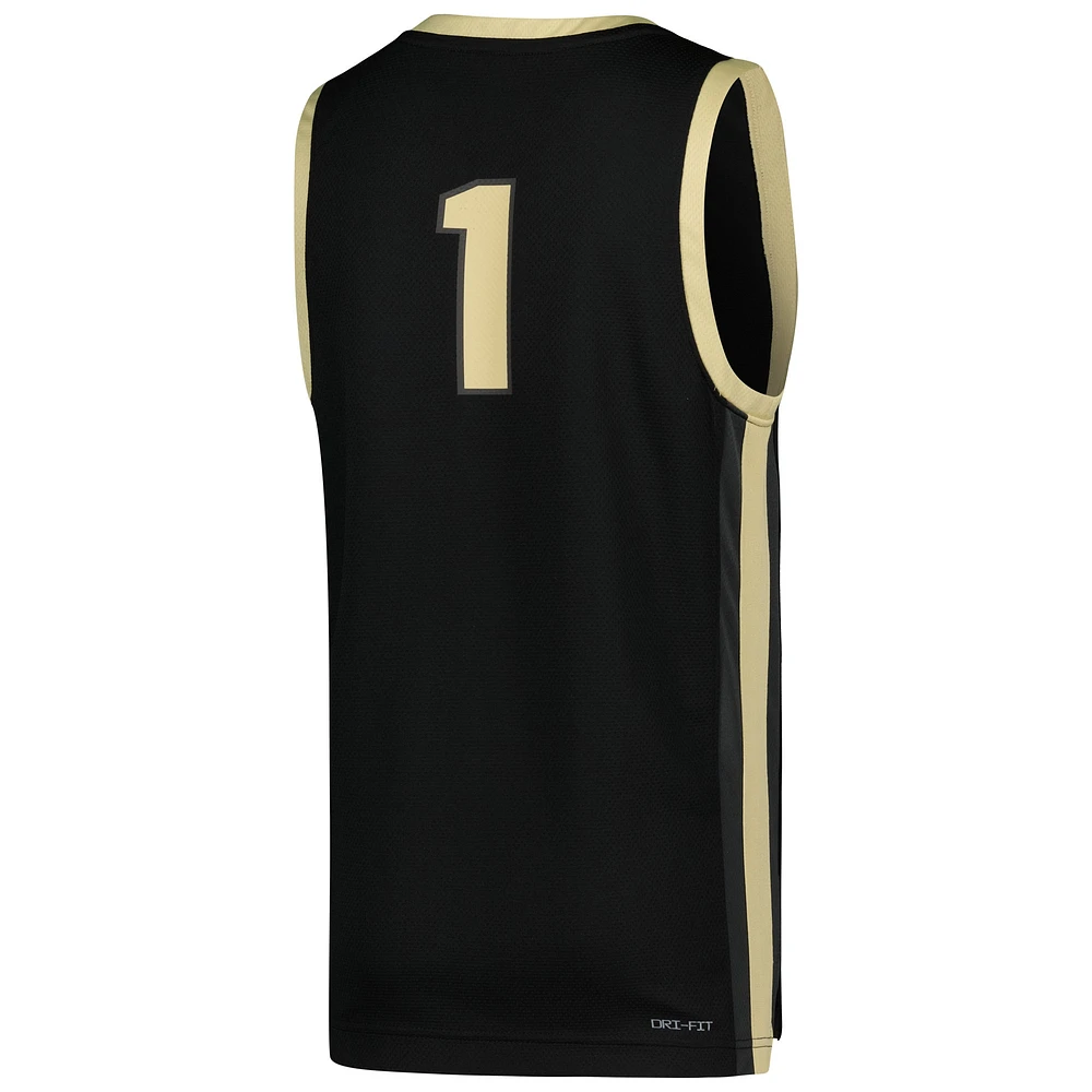 Maillot de basket-ball Nike #1 Purdue Boilermakers Icon Replica pour jeune, noir