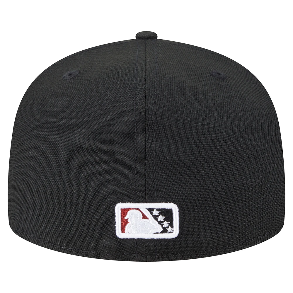 Men's New Era  Black Quad Cities River Bandits Authentic Collection 59FIFTY Fitted Hat