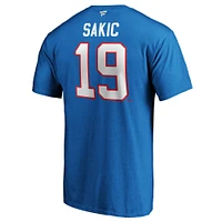 Men's Fanatics Joe Sakic Blue Quebec Nordiques Authentic Stack Retired Player Name & Number - T-Shirt