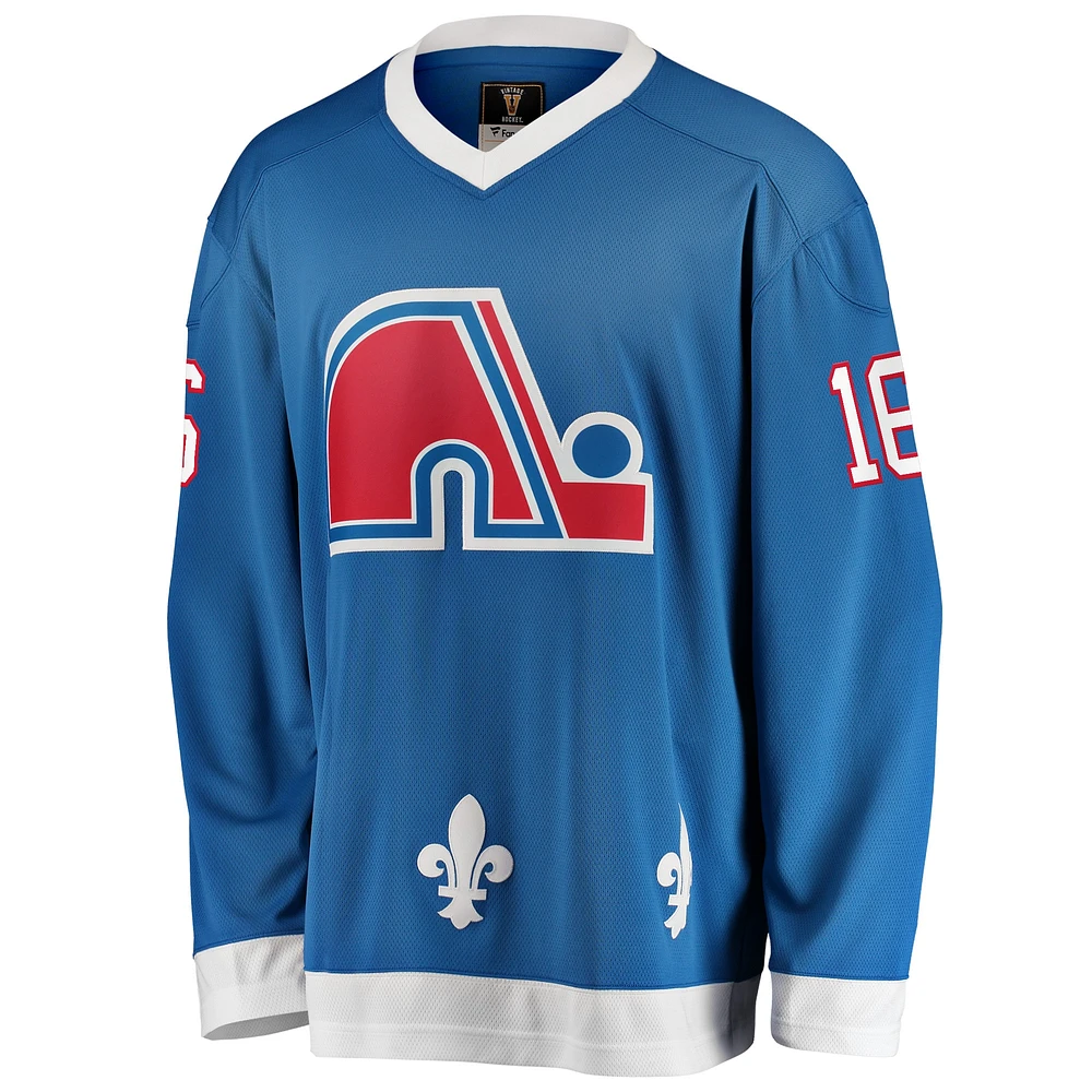 Men's Fanatics Michel Goulet Blue Quebec Nordiques Premier Breakaway Retired Player - Jersey