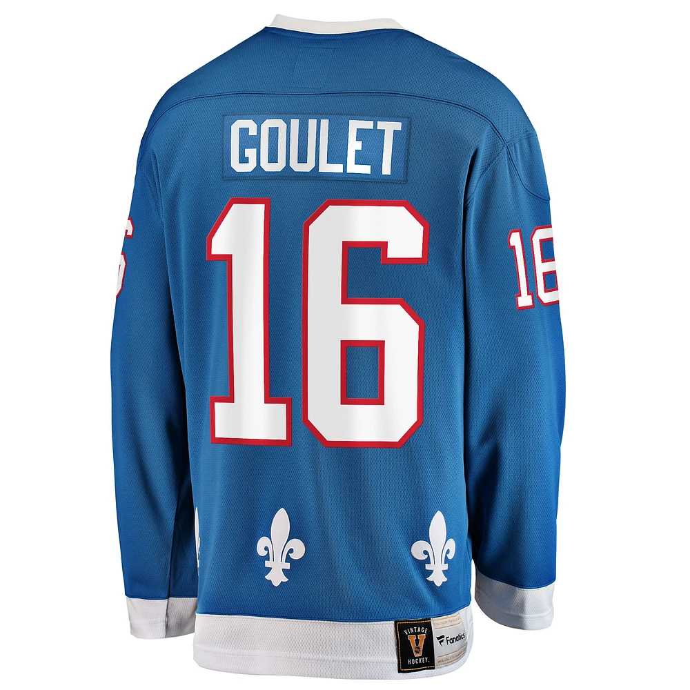 Men's Fanatics Michel Goulet Blue Quebec Nordiques Premier Breakaway Retired Player - Jersey