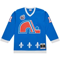 Maillot de joueur la ligne bleue Mitchell & Ness Owen Nolan bleu des Nordiques Québec 1992/93 pour hommes