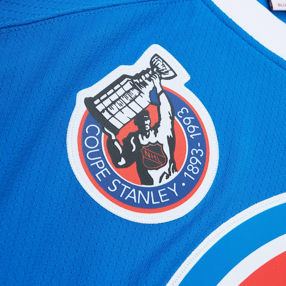Maillot de joueur la ligne bleue Mitchell & Ness Owen Nolan bleu des Nordiques Québec 1992/93 pour hommes