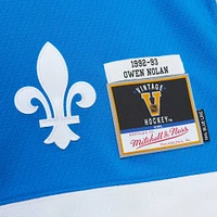 Maillot de joueur la ligne bleue Mitchell & Ness Owen Nolan bleu des Nordiques Québec 1992/93 pour hommes