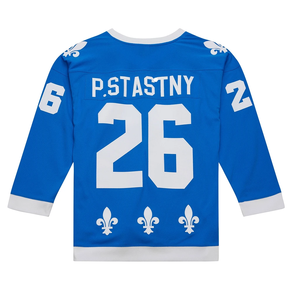 Men's Mitchell & Ness Peter Stastny Blue Quebec Nordiques  1980/81 Line Player Jersey