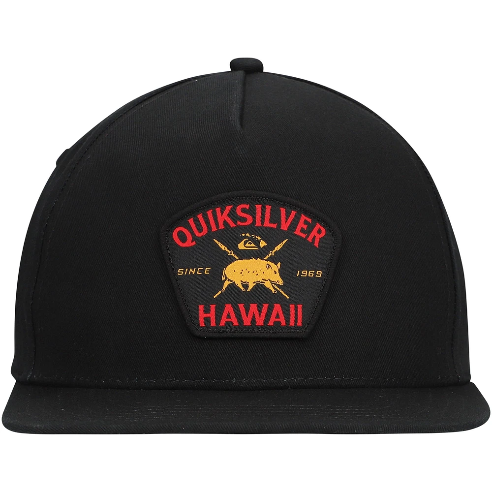 Men's Quiksilver Black Hawaii Tapa Plains Snapback Hat