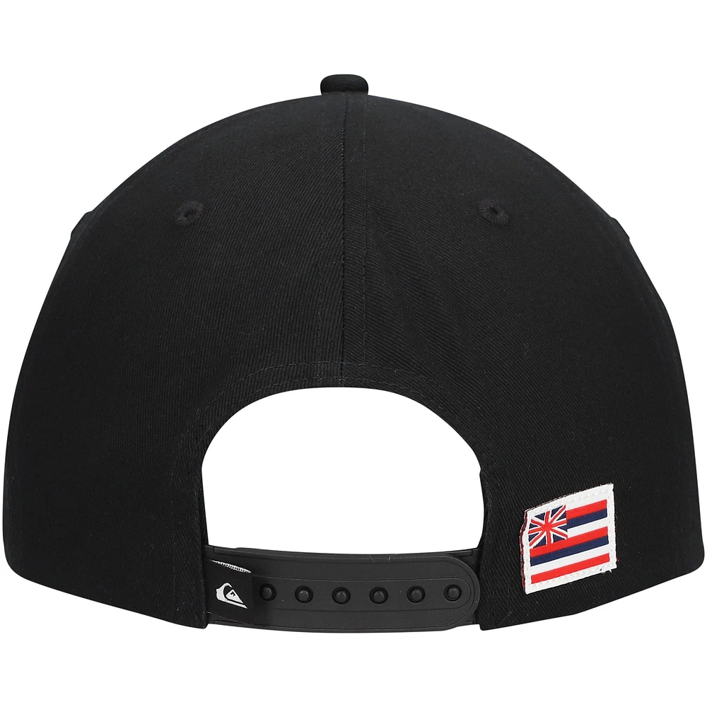 Men's Quiksilver Black Hawaii Tapa Plains Snapback Hat