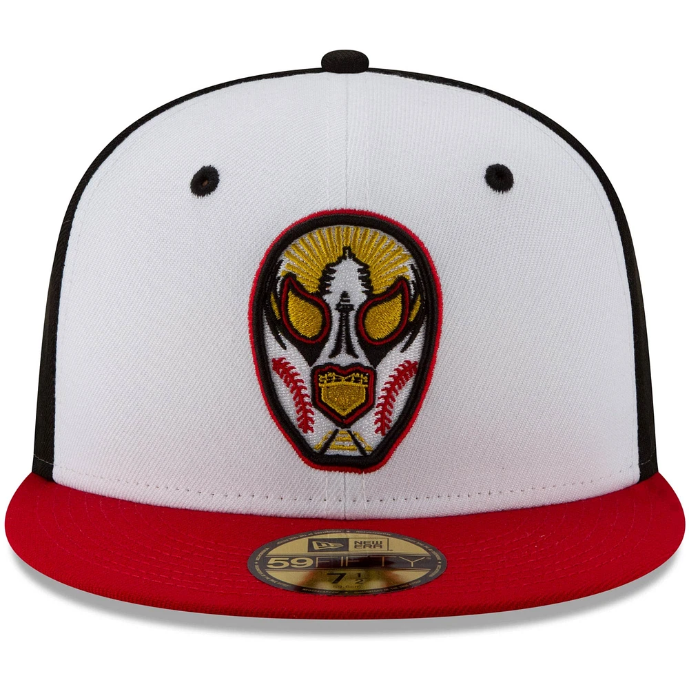 Men's New Era White/Red Luchadores de Reading Copa la Diversion 59FIFTY Fitted Hat