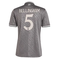 Men's adidas Originals Jude Bellingham Charcoal Real Madrid 2024/25 Third Replica Player Jersey