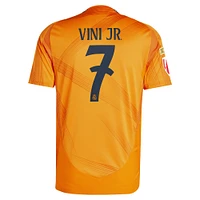 Men's adidas Vini Jr. Orange Real Madrid 2024/25 Away Authentic Jersey
