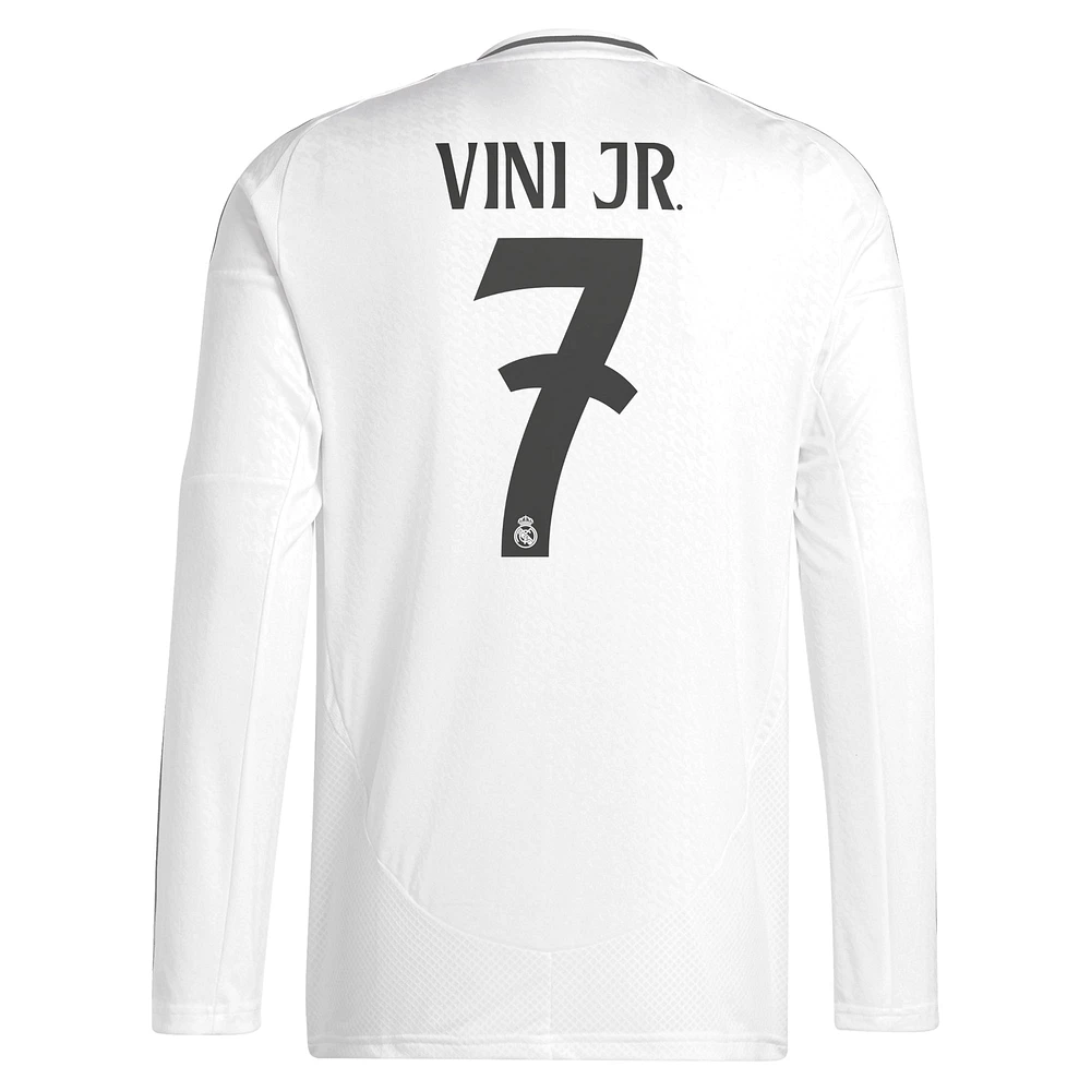 Men's adidas Vini Jr. White Real Madrid 2024/25 Home Replica Long Sleeve Player Jersey