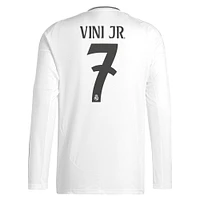 Men's adidas Vini Jr. White Real Madrid 2024/25 Home Replica Long Sleeve Player Jersey
