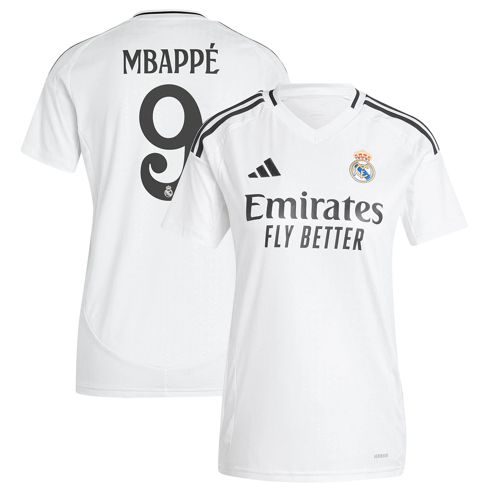 Women's adidas Kylian Mbappé White Real Madrid 2024/25 Home Replica Player Jersey