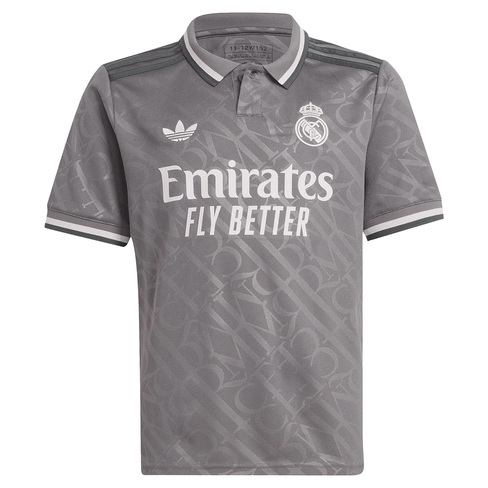 Youth adidas Originals Vini Jr. Charcoal Real Madrid 2024/25 Third Replica Player Jersey
