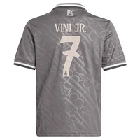 Youth adidas Originals Vini Jr. Charcoal Real Madrid 2024/25 Third Replica Player Jersey