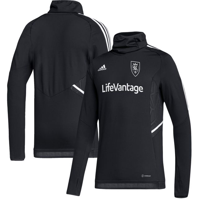 Haut d'échauffement raglan Real Salt Lake AEROREADY adidas noir/gris pour homme