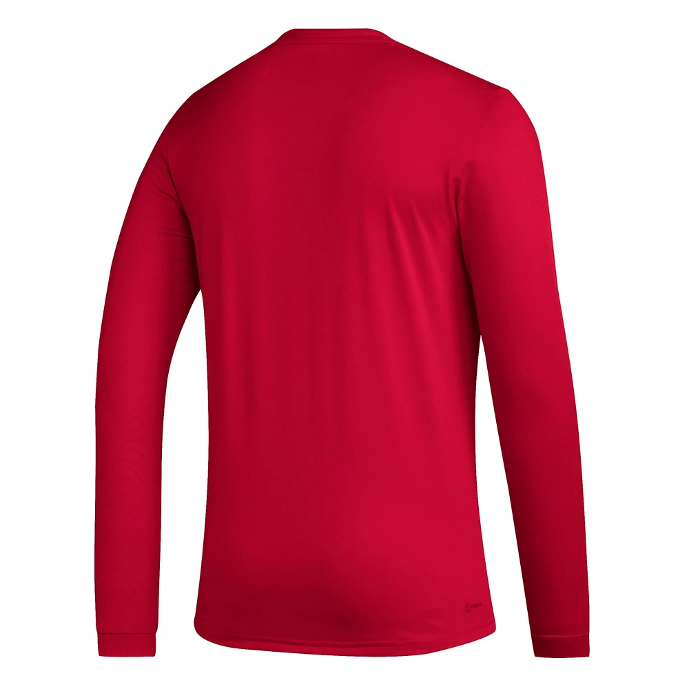 Men's adidas Red Real Salt Lake Icon AEROREADY Long Sleeve T-Shirt