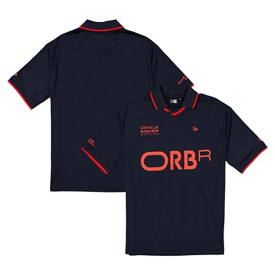 Men's New Era  Navy Red Bull Racing Graphic Collared Soccer Shirt