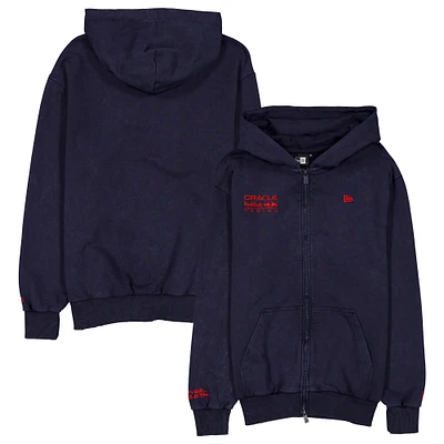 Men's New Era  Navy Red Bull Racing Oversized Full-Zip Hoodie