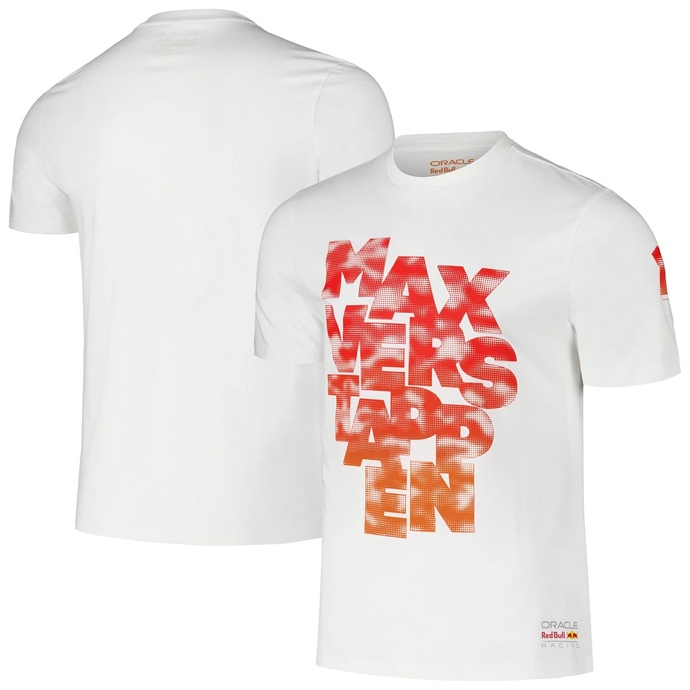 T-shirt unisexe Max Verstappen blanc Red Bull Racing Expression Driver