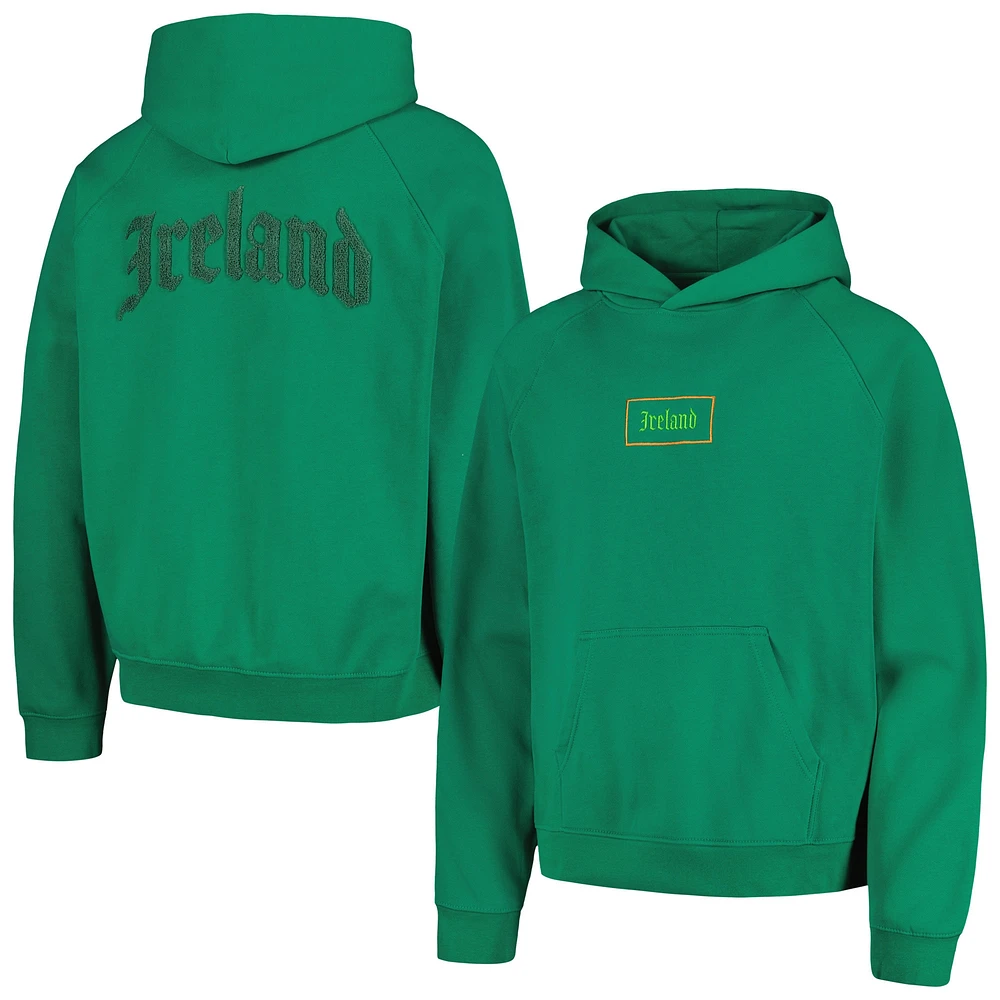 Sweat à capuche raglan surdimensionné vert de l'équipe nationale d'Irlande Old English pour homme