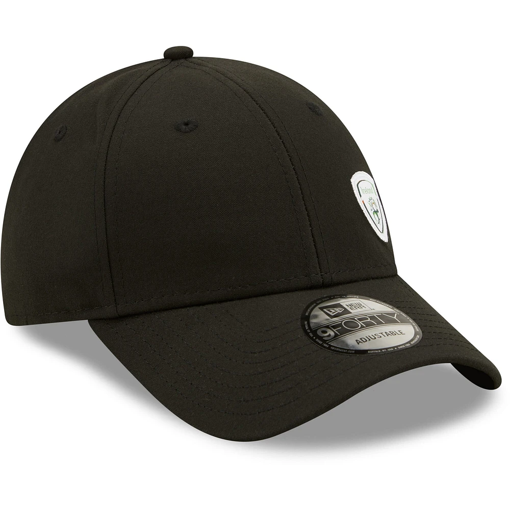 Men's New Era Black Ireland National Team Repreve 9FORTY Adjustable Hat