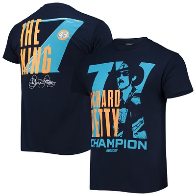 Men's Checkered Flag Navy Richard Petty 7x Champion T-Shirt