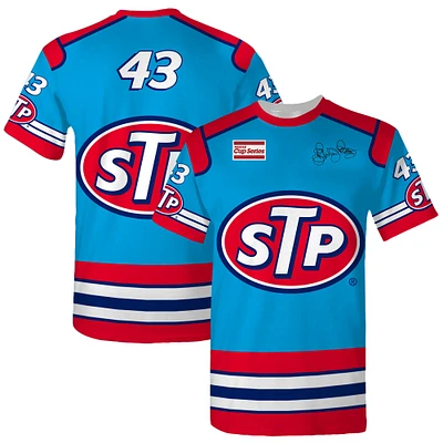 T-shirt bleu à damier pour homme, uniforme Richard Petty STP Legend