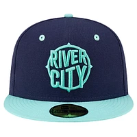 Men's New Era Navy Richmond Flying Squirrels Theme Night River City 59FIFTY Fitted Hat