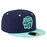Men's New Era Navy Richmond Flying Squirrels Theme Night River City 59FIFTY Fitted Hat