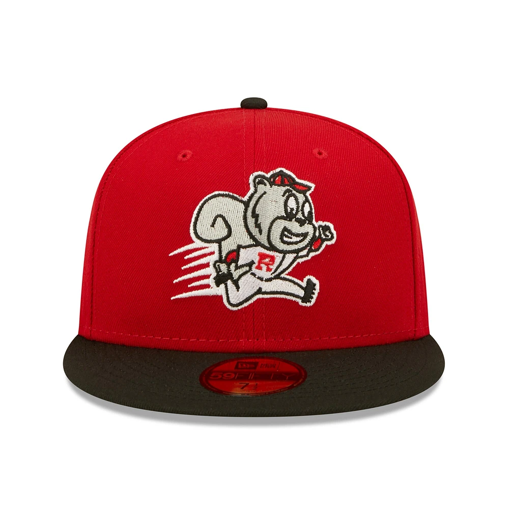 Men's New Era Red Richmond Flying Squirrels Theme Night 59FIFTY Fitted Hat