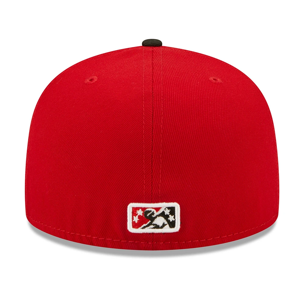 Men's New Era Red Richmond Flying Squirrels Theme Night 59FIFTY Fitted Hat