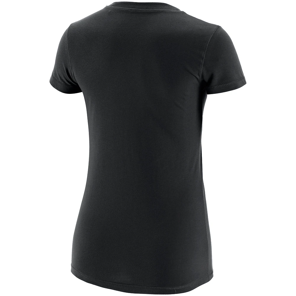 Women's Black Rochester Knighthawks Primary Logo V-Neck T-Shirt