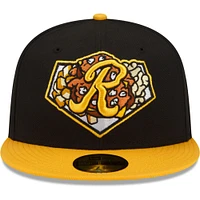 Men's New Era Black/Gold Rochester Red Wings Theme Night 59FIFTY Fitted Hat