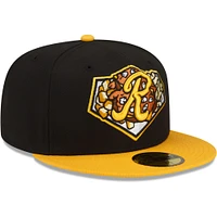 Men's New Era Black/Gold Rochester Red Wings Theme Night 59FIFTY Fitted Hat