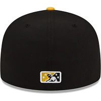 Men's New Era Black/Gold Rochester Red Wings Theme Night 59FIFTY Fitted Hat