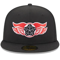 Men's New Era Black Rochester Red Wings Authentic Collection Alternate Logo 59FIFTY Fitted Hat