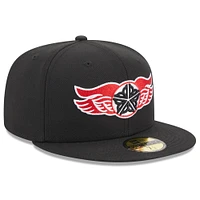 Men's New Era Black Rochester Red Wings Authentic Collection Alternate Logo 59FIFTY Fitted Hat