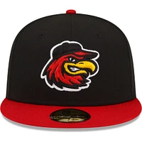 Men's New Era Black Rochester Red Wings Home Authentic Collection 59FIFTY Fitted Hat