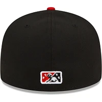 Men's New Era Black Rochester Red Wings Home Authentic Collection 59FIFTY Fitted Hat