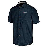 Men's Tommy Bahama Navy Ross Chastain Sport Coconut Point Palm Vista IslandZone Button-Up Camp Shirt