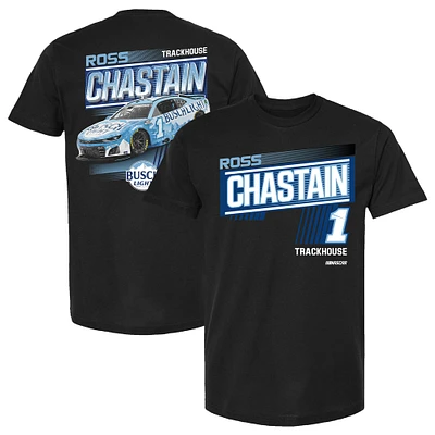 T-shirt noir pour homme de la collection Trackhouse Racing Team Ross Chastain Busch Light Car