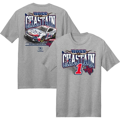 T-shirt pour homme de la collection Trackhouse Racing Team, gris chiné, Ross Chastain Busch Light Car